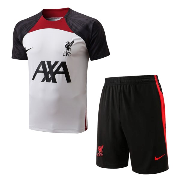 Camiseta Entrenamiento Liverpool Conjunto Completo 2022/23 Blanco Gris